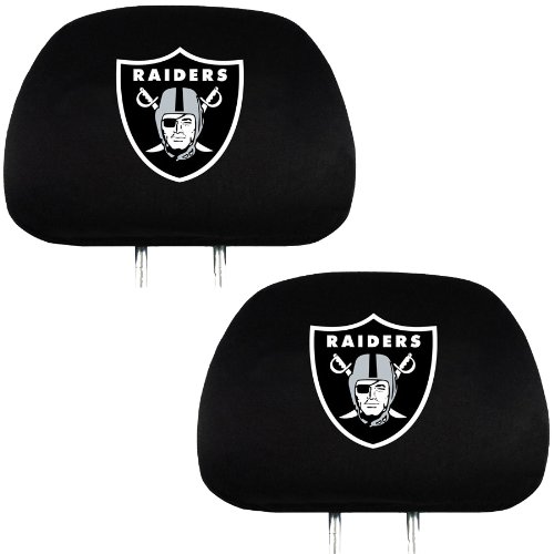 Headrest Seat Cover - NFL Football - Oakland Raiders - Pair