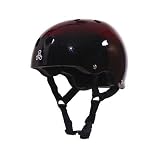 Triple 8 Brainsaver Glossy Helmet with Standard Liner (Red/Black Fade, Large)