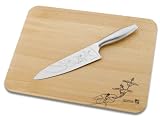 CulinHome Hibiscus Cutting Board With 8 inch Chef's Knife