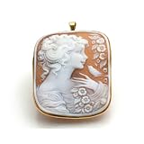 ★スーパーSALE★【送料無料】ORO ETERNO イタリア直輸入 K18 イエローゴールド シェルカメオ ブローチ"Gentildonna（ジェンティルドンナ）"（ACA0342）【イタリアンジュエリー】【イタリア製】【カメオ】【プレゼント】