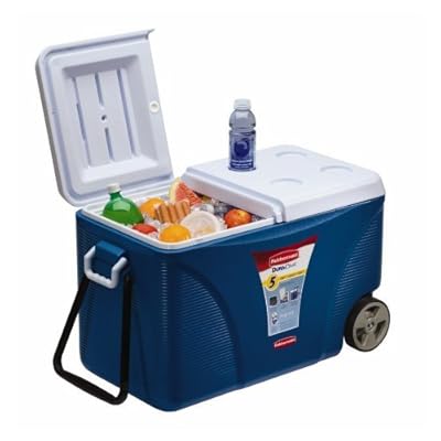 Rubbermaid FG2C0902MODBL Extreme 5-Day Wheeled Ice Chest/Cooler, 75-Quart, Blue