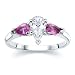 1.00 CT PEAR DIAMOND W PEAR PINK SAPPHIRE RING 18K