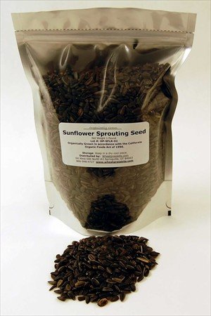 2.5 Lbs - Bulk Organic Sunflower Sprouting Seed - Re-sealable Pouch - Certified Organic -... by C & F Popcorn