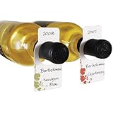 True  by True Fabrications Paper, Blank, Wine Cellar Tags with Pen to Easily Identify Wine - Set of 50, Square
