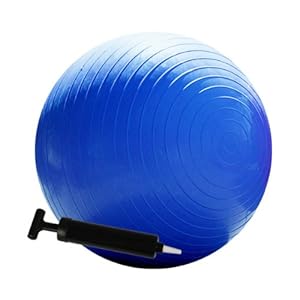 Burst Resistant Yoga/Exercise Ball with Pump, Royal Blue 65 cm Diameter