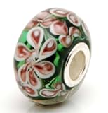 (Free Shipping) Sweet Dream Chocolate Flowers Authentic 925 Silver Core Murano Glass Bead Fits European Charms Pandora, Trollbeads Chamilia,silverado,biagi Bracelets