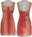 LA BELLE Ombre Mesh Beaded Dress, Coral/Pink, Small