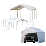 ShelterLogic 10x20 1-3 8 8-Leg Canopy with Enclosure and Extension Kits (White) by 