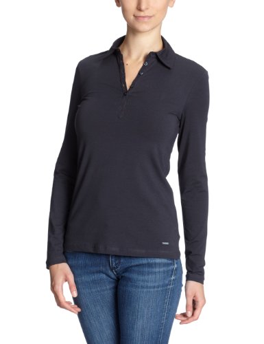 TOM TAILOR Damen Shirt/ Poloshirt 15119710970/pina stretch polo, Gr. 36 (S), Blau (6345) Preisvergleich