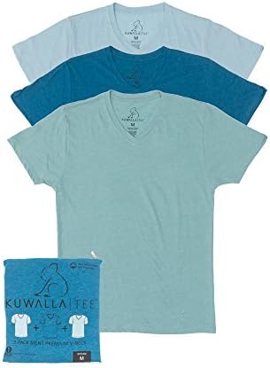 KUWALLA TEE - V Neck - 3 Pack T Shirts - Large Shades of Ocean