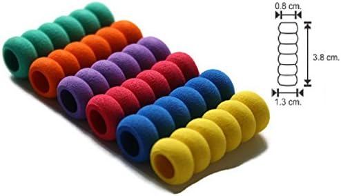 The Pencil and Pen Foam Grip, 6 Pcs. 6 Color Per Pack with Mini Eraser 1pcs.
