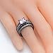 Newshe Jewellery 3.5 Ct Black Wedding Ring Set Princess Cut Created Pink Sapphire Size 7