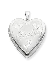 Sterling Silver 20mm Grandma Heart Locket 18" Necklace
