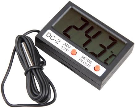 Car Mini 2.1inch LCD Digital Thermometer for Indoor Outdoor Use Black