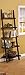 Five-tier Cappuccino Leaning Ladder Style Magazine Book shelf