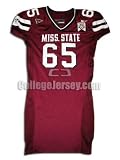 Maroon No. 65 Team Issued Mississippi State Nike Football Jersey