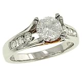 Round Diamond Engagement Ring. 36cttw ( cz center ) - B0001B063Y