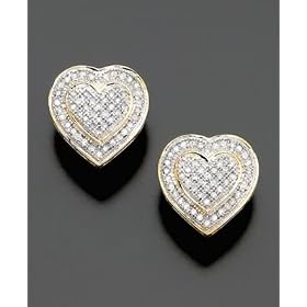 14k Gold Diamond Heart Stud Earrings (1/4 ct. t.w.)