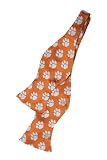 Clemson Bow Tie - Clemson University Orange Hand-Tied Bow Tie with Tiger Paw Logo