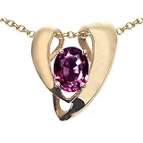 1.80 cttw Genuine Pink Tourmaline Heart Shaped Pendants - 14kt White or Yellow Gold