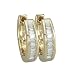 14K Yellow Gold 0.14 ct. Baguette Cut Diamond Huggie Earrings