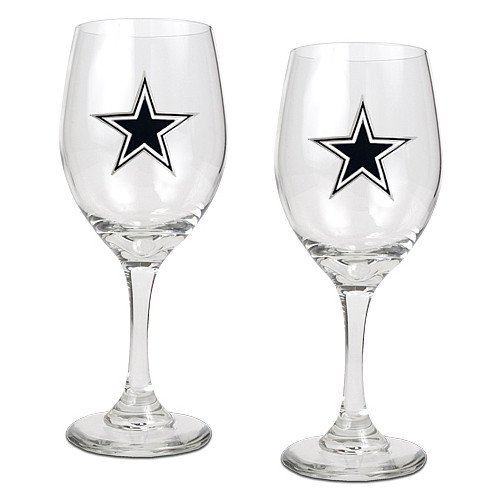 Dallas Cowboys NFL 2Pc Team Wine Glass Cup Set