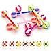 Purple/Red Flexible Teflon Barbells with UV Square title=
