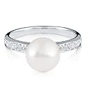 FOJO's Diamonds in Silver Fresh Water Pearl Ring (.10 ct. tw.)