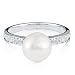 FOJO's Diamonds in Silver Fresh Water Pearl Ring (.10 ct. tw.)