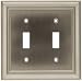 Tools & Hardware : Brainerd 64208 Double Satin Nickel Switch Plate