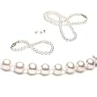 Freshwater Cultured Pearls 3-Pc Set 18 Inches 1-Strand 5-5.5mm White Pearl Necklace & 7-7.5 Inches 5-5.5mm White Pearl Bracelet & 5-5.5mm White Pearl Earrings