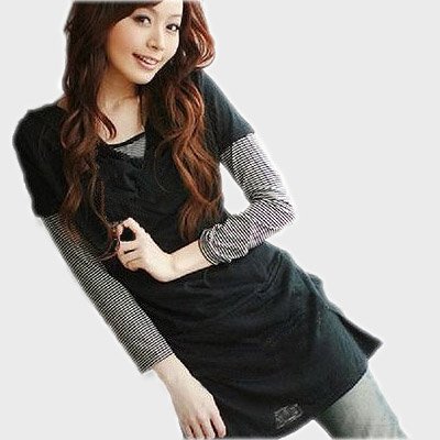 my closet　2点set 細ボーダーT 半袖ドレープチュニックワンピース M L LL 2L XL 大きいサイズ