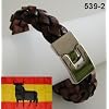 *TOP & DESIGN* (TEG539-2) 1x Herren Leder Armband *Handarbeit MADE IN SPAIN* f�r Gelenkumfang bis 20 cm "dunkel braun" B: 15mm