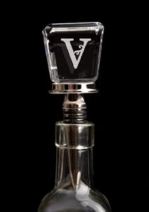 Monogram Glass Wine Stopper - V