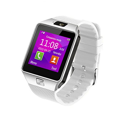 Smart Watch for Android Phones, SHONCO Bluetooth Smartwatch DZ09 Mobile Phone Watch with Pedometer HD Display Touch Screen Camera Long Battery Life-White