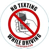 A Pack of Five 2 Inch Vinyl Decals (Stickers) to Remind Us Not to Text While Driving!