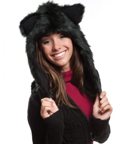 Black Cat Animal Plush Hat Black Cat Animal Plush Hat