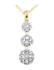 18k Gold over Sterling Silver .125cttw Diamond Pendant