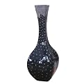 Ceramic Vase With Long Neck And Square Top - Black
