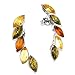 Certified Genuine Multicolor Amber and Sterling Silver Spike Earrings