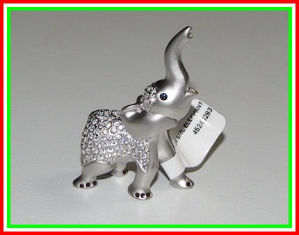 NEW OLIVER WEBER GRAY/SILVER ELEPHANT SWAROVSKI CRYSTALS/STRASS/RHINESTONES FIGURINE – collectible home decor