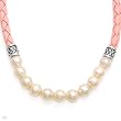 Necklace With Genuine Faux pearls Well Made in 925 Sterling silver. Total item weight 17.0g Length 16in