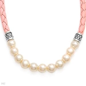 Necklace With Genuine Faux pearls Well Made in 925 Sterling silver. Total item weight 17.0g Length 16in
