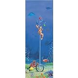 Tropical Fish Circus - Shrimp on Unicycle Wall Mural