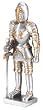 Medieval Knight with Sword - Pewter - 4'' Height