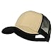 Toyo Straw and Mesh Back Trucker Cap - Khaki Black