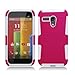 Aimo Wireless Progressive Hybrid Gummy Mesh Defense Case for Motorola Moto G - Retail Packaging - White/Hot Pink