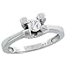 14 Karat Weissgold Diamant Solitaerer Ring, mit 0.46 Karat Brilliantschliff Diamanten, (6mm) breit