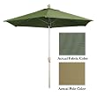 9' Push Button Tilt Patio Market Umbrella - Champagne: Stone Green
