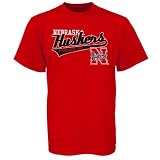 adidas Nebraska Cornhuskers Scarlet Youth Slant Script T-shirt